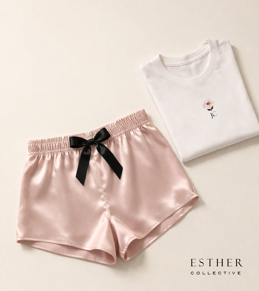 Mother's Day - Pyjama set with Satin Short and pyjama t shirt