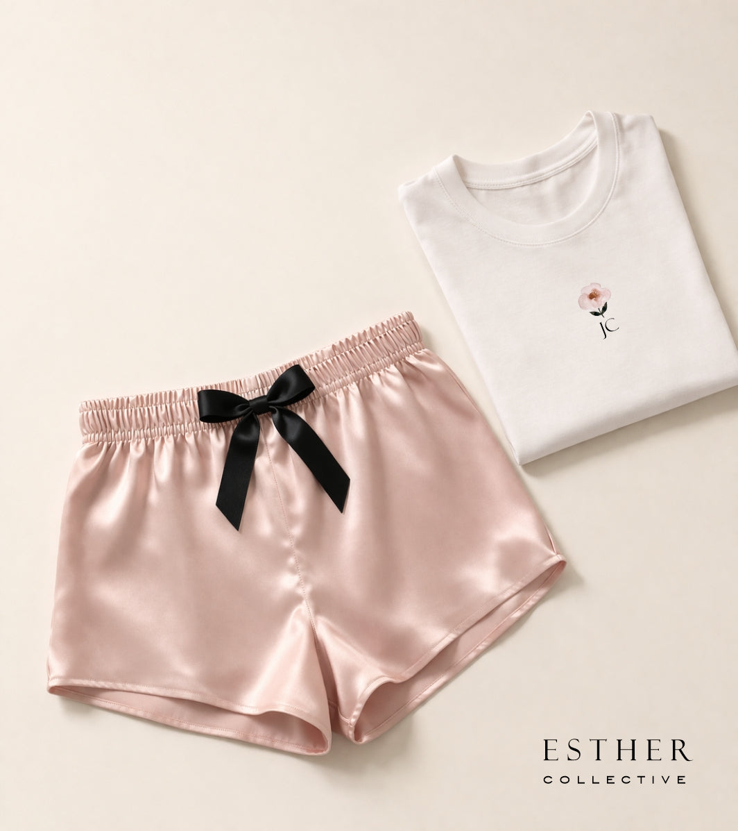 Mother's Day - Pyjama set with Satin Short and pyjama t shirt