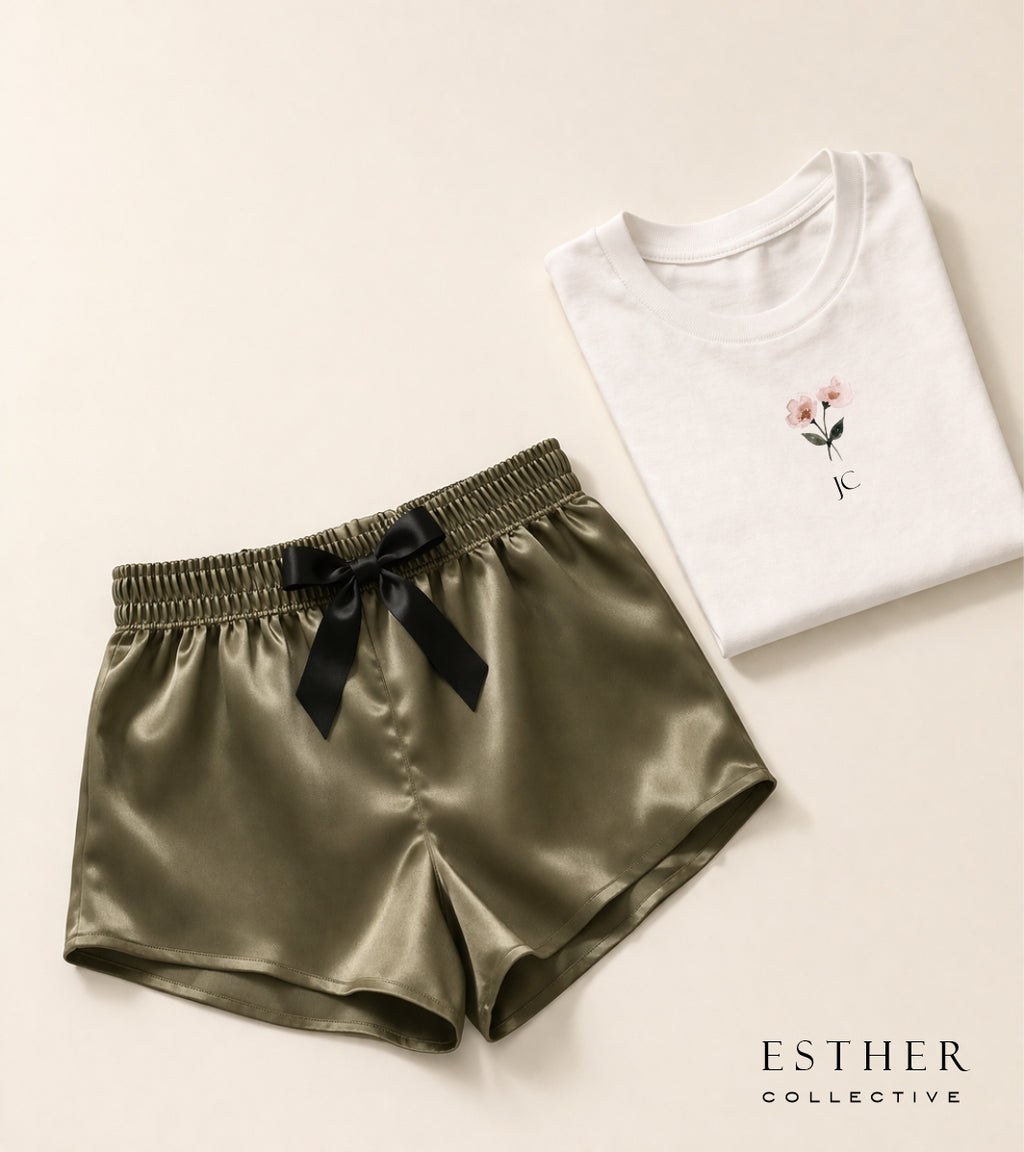 Mother's Day - Pyjama set with Satin Short and pyjama t shirt