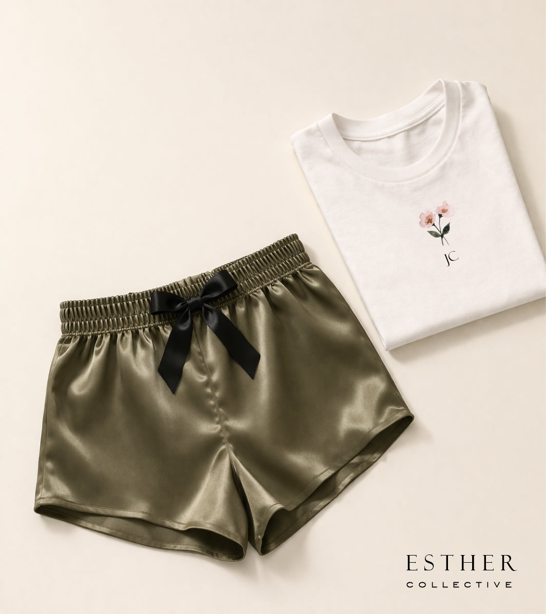 Mother's Day - Pyjama set with Satin Short and pyjama t shirt