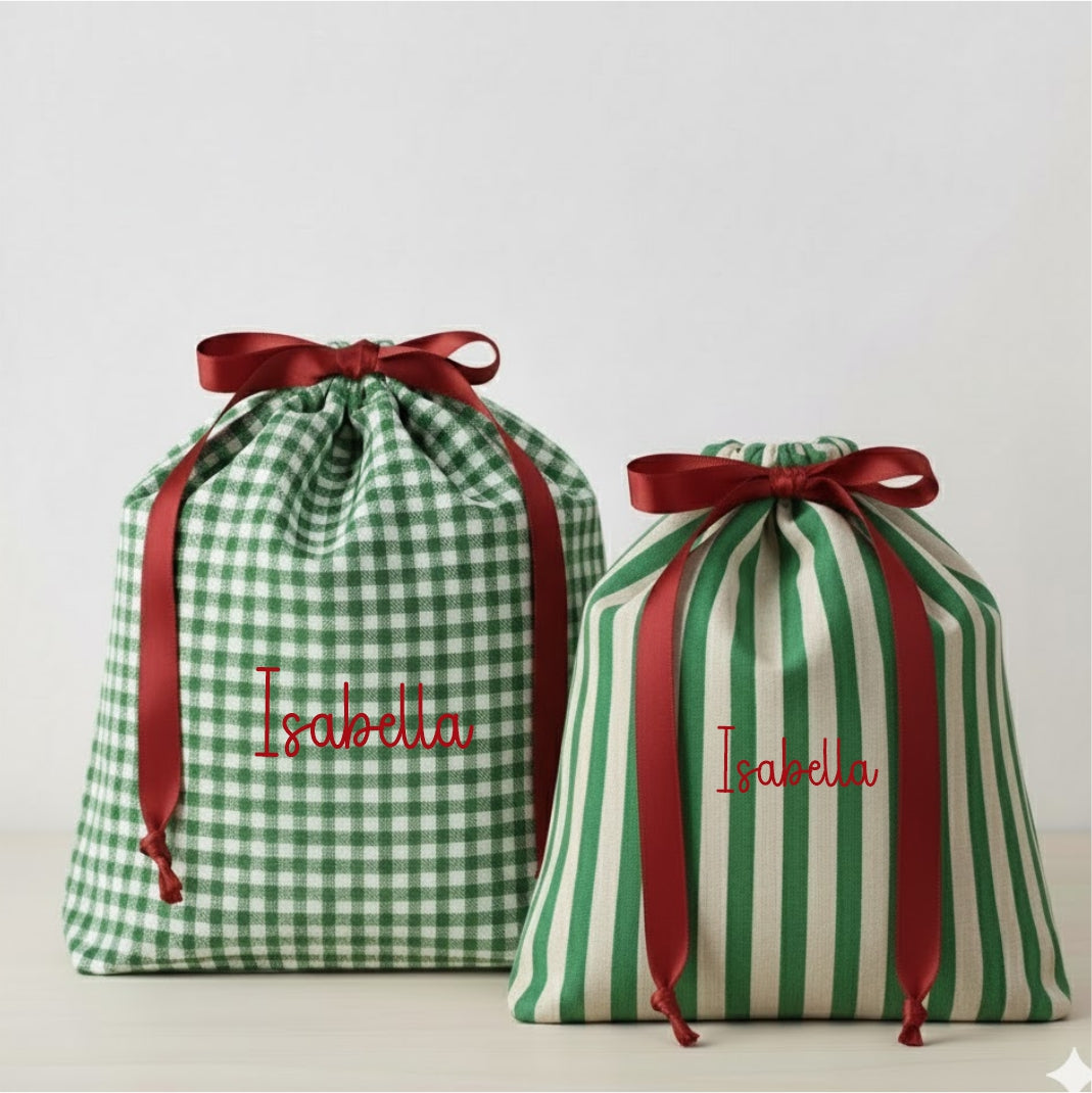 Christmas Fabric Gift Bag - Green