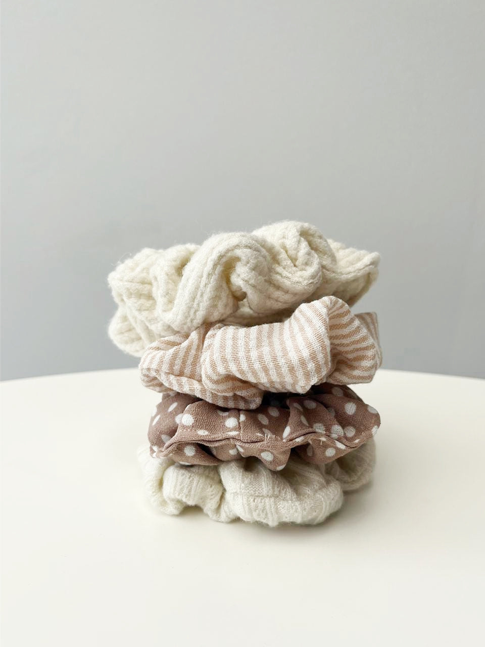 Scrunchie Beige set of 4